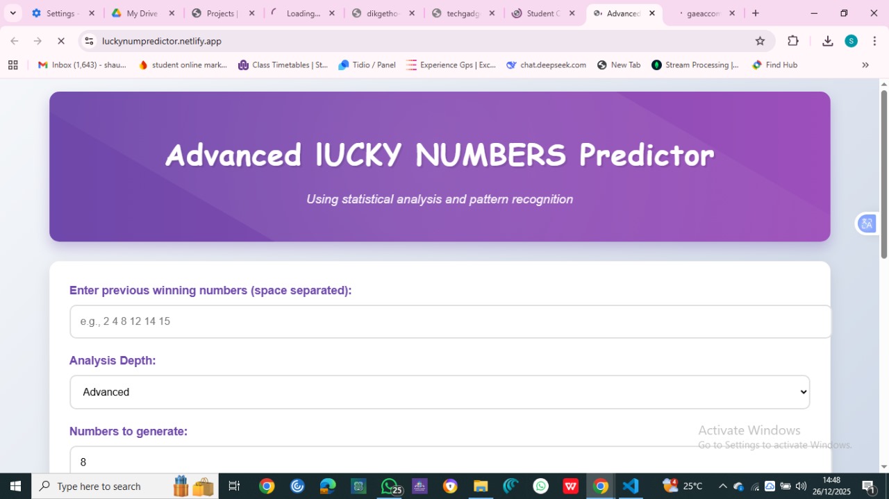 Lucky Number Predictor